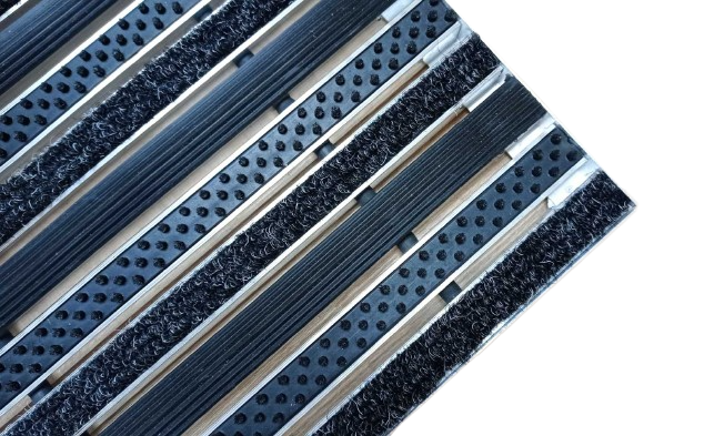 Решетка грязезащитная Лен резина/щетка/текстиль 90х60 см h 25 мм (7412205) - фото 3