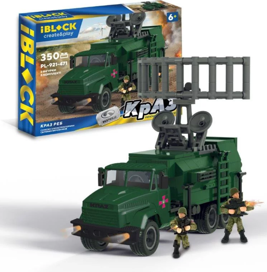 Конструктор Iblock Армия КрАЗ РЕБ 350 дет.