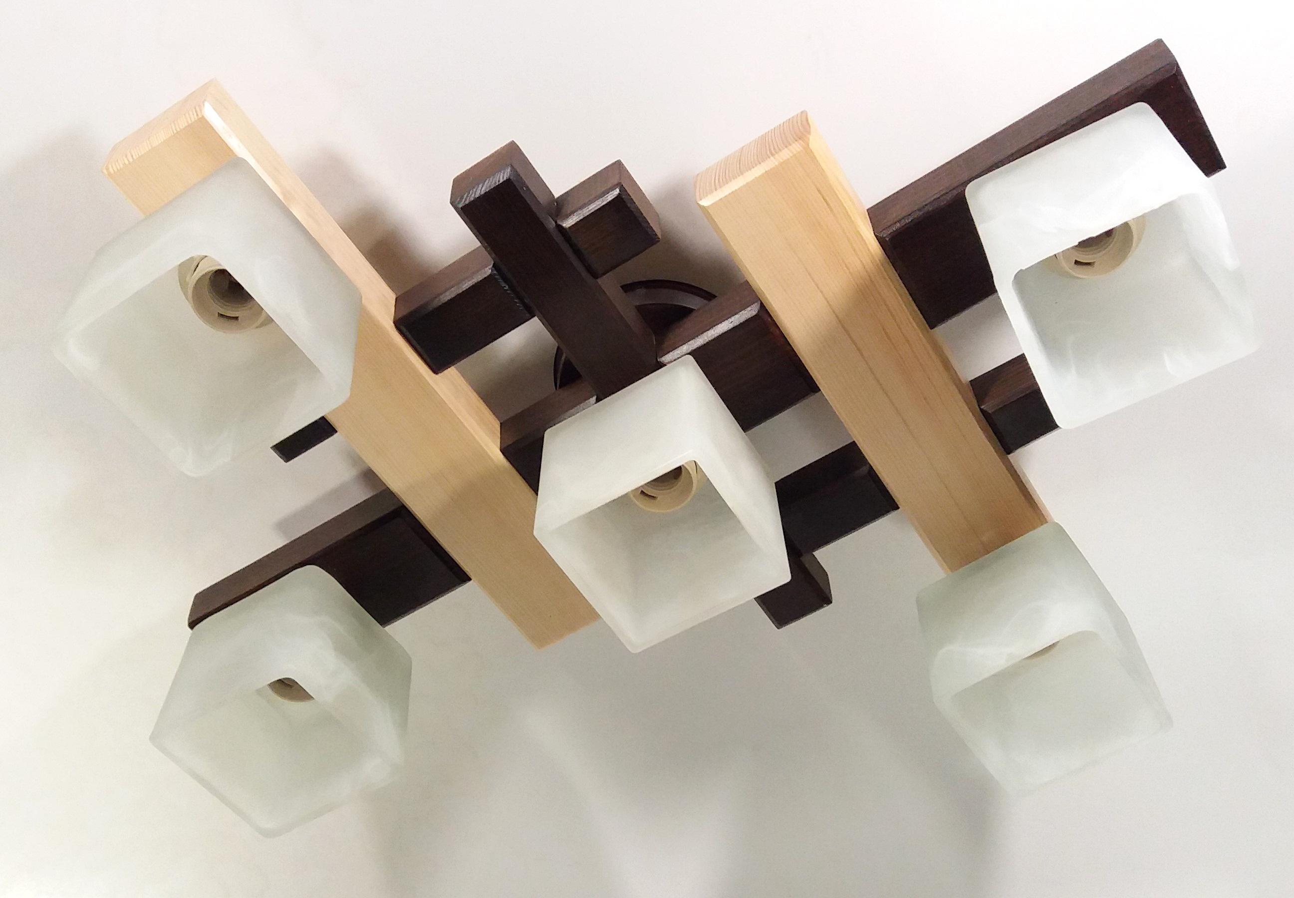 ᐉ Люстра Грав/5 деревяная 5 плафонов Коричневый • Купить в Киеве ...