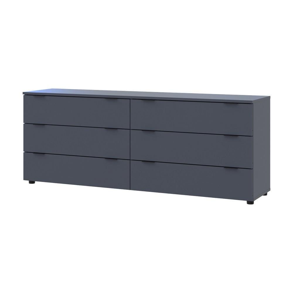 Комод Doros Рон 9 DRS-011778 6 ящиків 160х38х62 см Графіт (41516176)