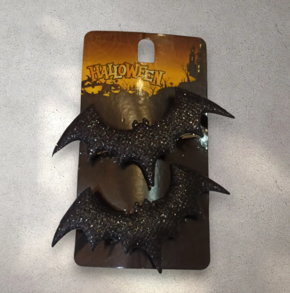 Заколки на Хелловін Кажан з блискітками One size Чорний (703161/1) Заколки на Хелловін Кажан з блискітками One size Чорний (703161/1)