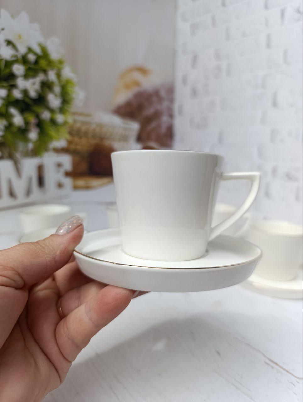 Кавовий сервіз SNT Вітрила порцеляна 140 мл 12 предметів Білий (1453-16) - фото 4 Кавовий сервіз SNT Вітрила порцеляна 140 мл 12 предметів Білий (1453-16) - фото 4
