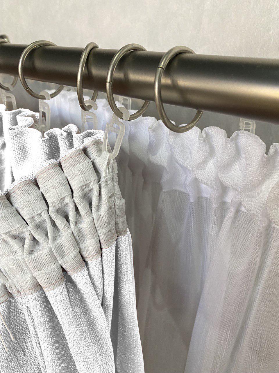 Комплект штор Льон-Рогожка 2 шт. 150x280 см Білий - фото 2