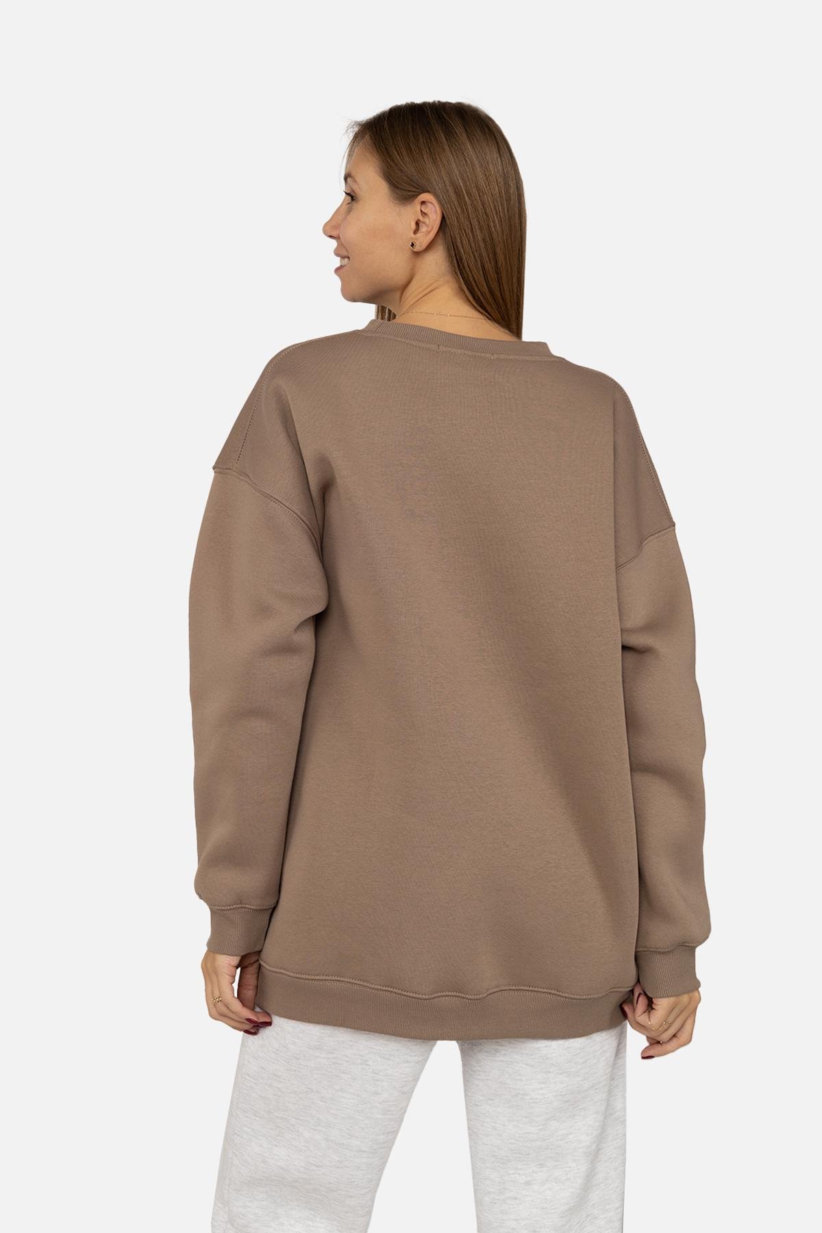 Свитшот женский ЦБ-00263184 р. 48 Коричневый (SKT001028285) - фото 4
