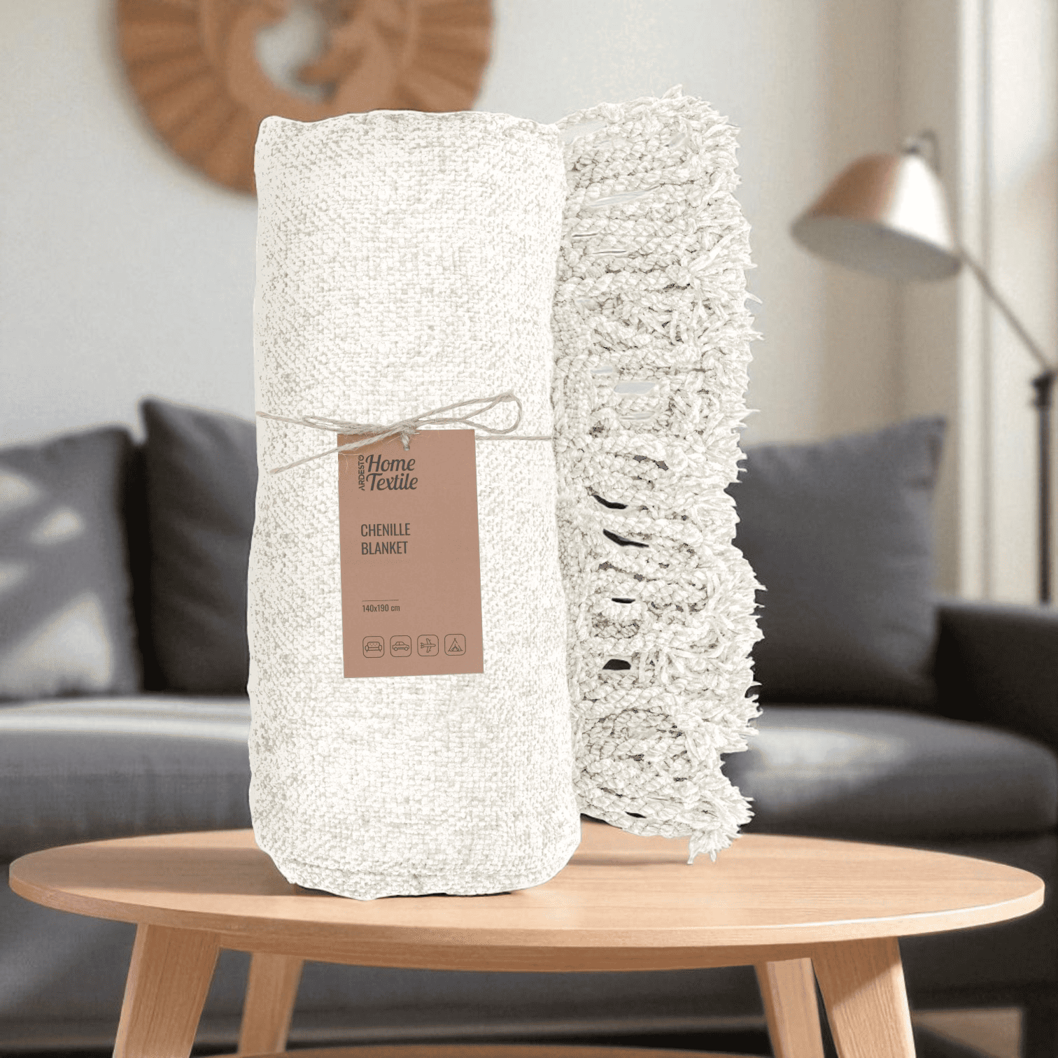 Плед м'який Ardesto Chenille зі 100% поліестеру 140х190 см Айворі (ART0202CH) - фото 4