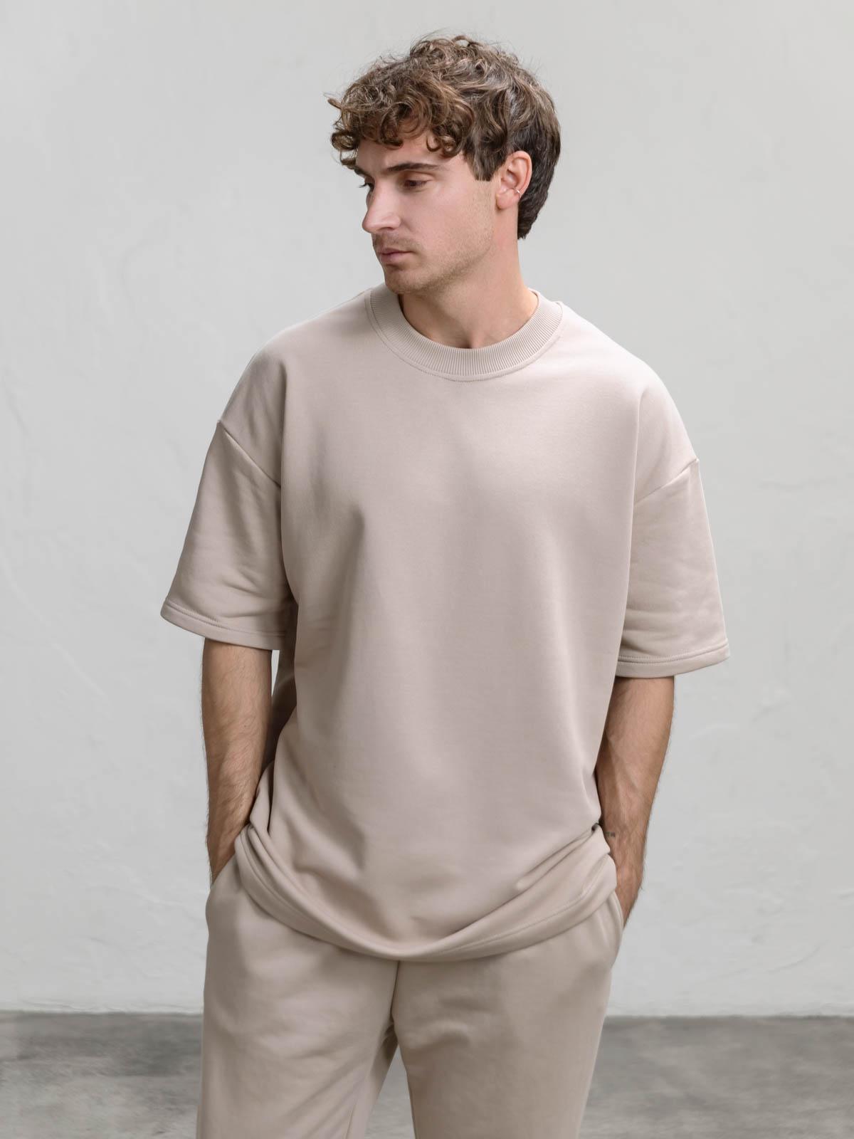 Футболка чоловіча вільна FROMUS S/M Темно-бежевий (1125-19)