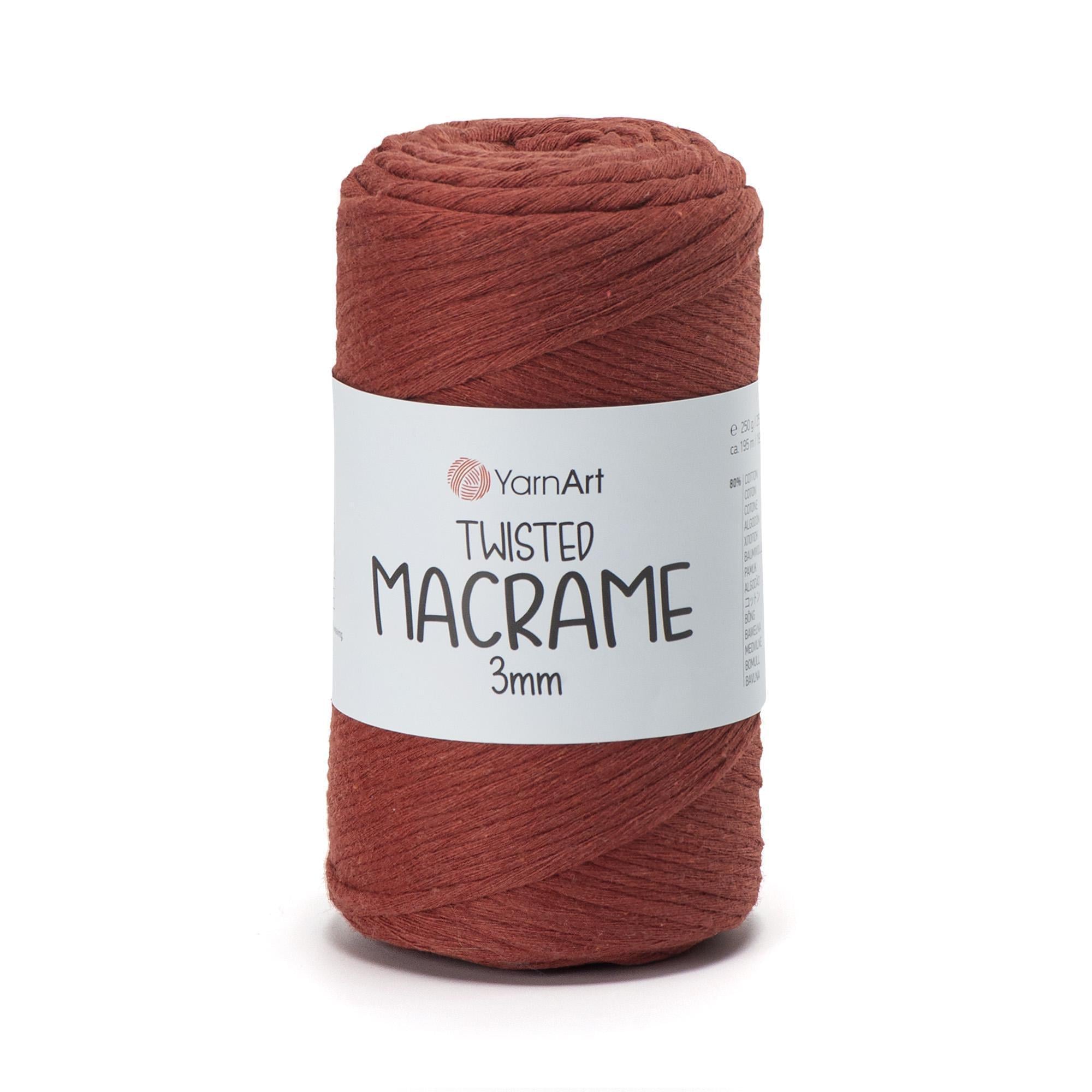 Шпагат хлопчатобумажный Twisted Macrame 3 мм 250 г Терракотовый №785