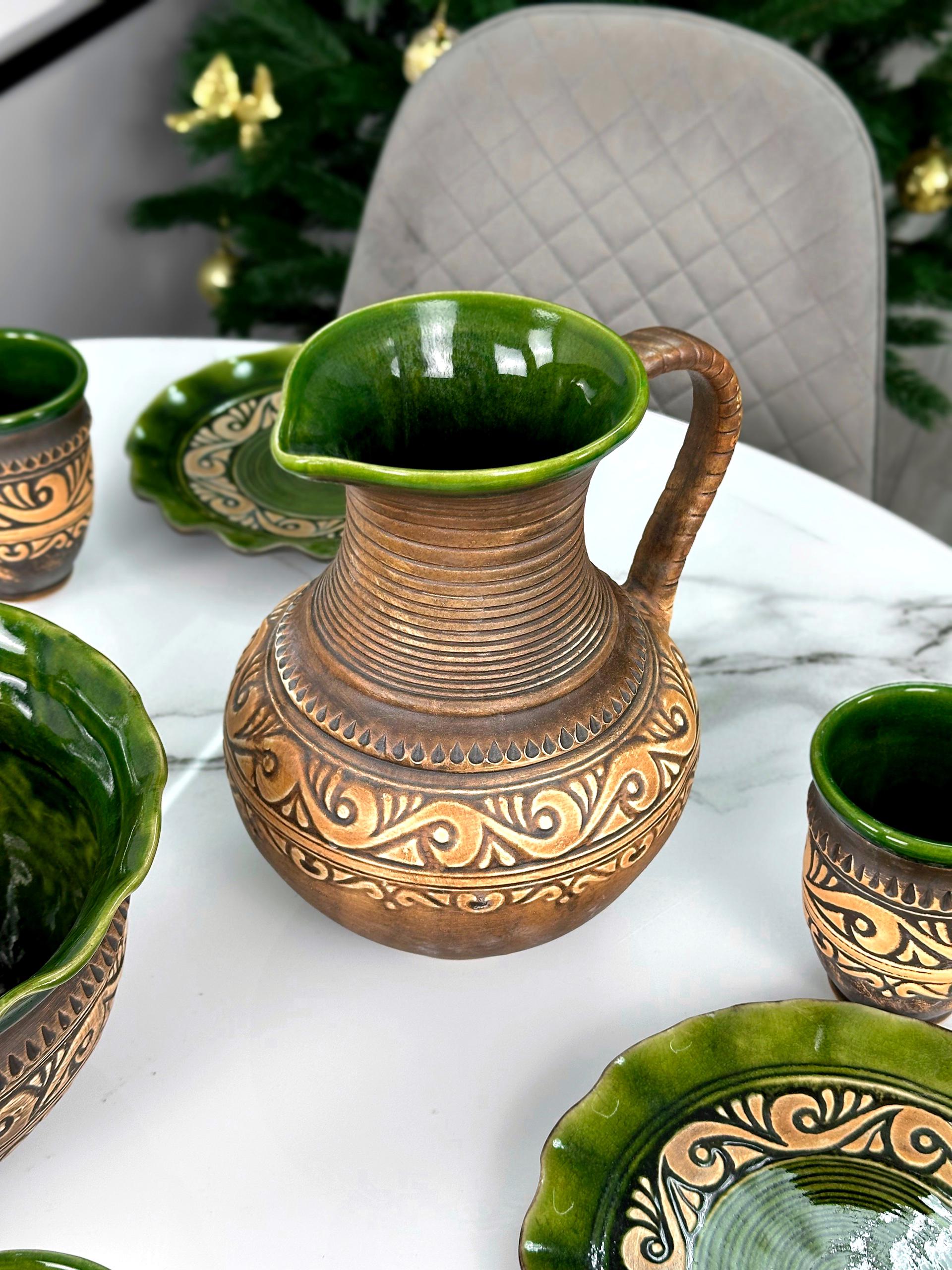 Набор глиняной посуды Рождественский Святой ужин на 6 человек Гражда Коричневый (17019-40) - фото 10