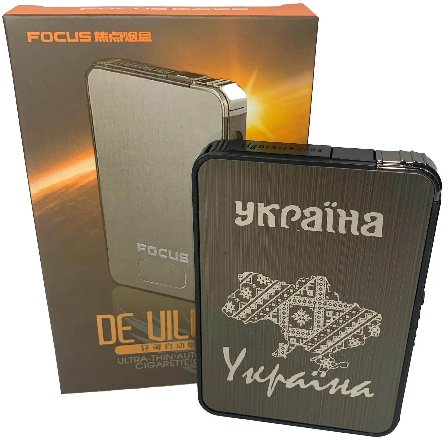 Портсигар с зажигалкой металлический Ukraine Карта Black (hl-427-5)