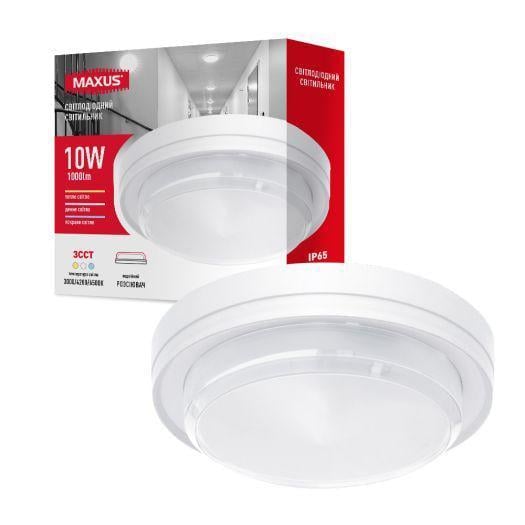 LED-світильник накладний Maxus MBH Circle 10W 3CCT IP65 WH Білий (27549825)