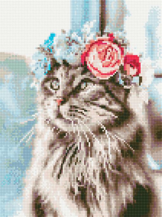 Алмазная мозаика Rainbow Art Кошка в виночку 30x40 см (EJ1223)