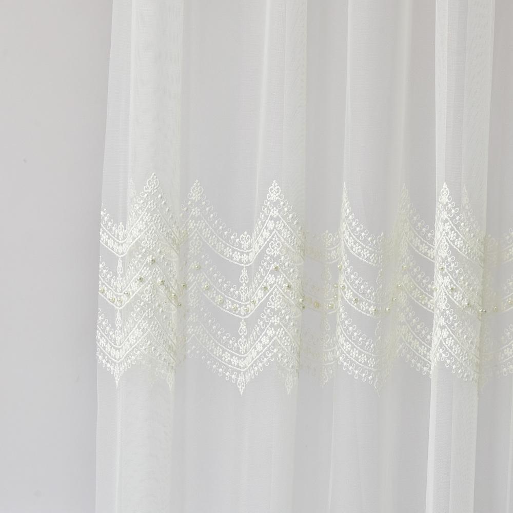 Тканина тюль фатин з вишивкою TAMA krem 122 гр/м2 305 см (27059) - фото 2