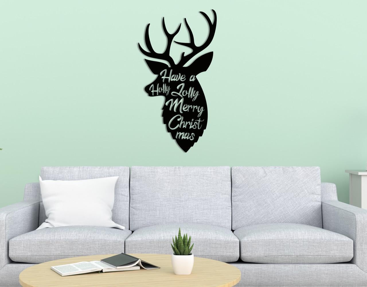 Декоративное панно на стену Upwood Decor Deer With Inscription 80х145,6 см Black (1579369194)
