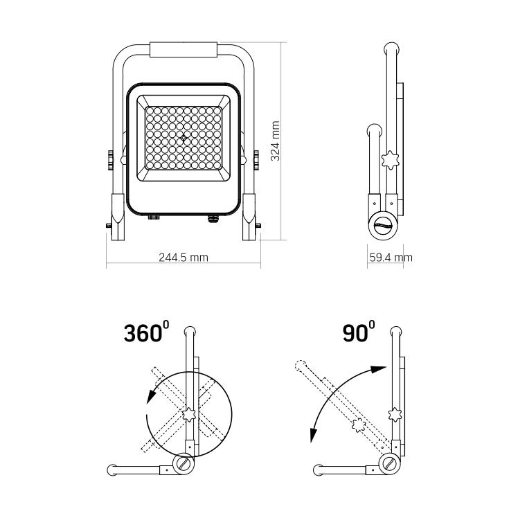 Прожектор аккумуляторный Videx F2A Premium LED 50W 5000K (13080343) - фото 4