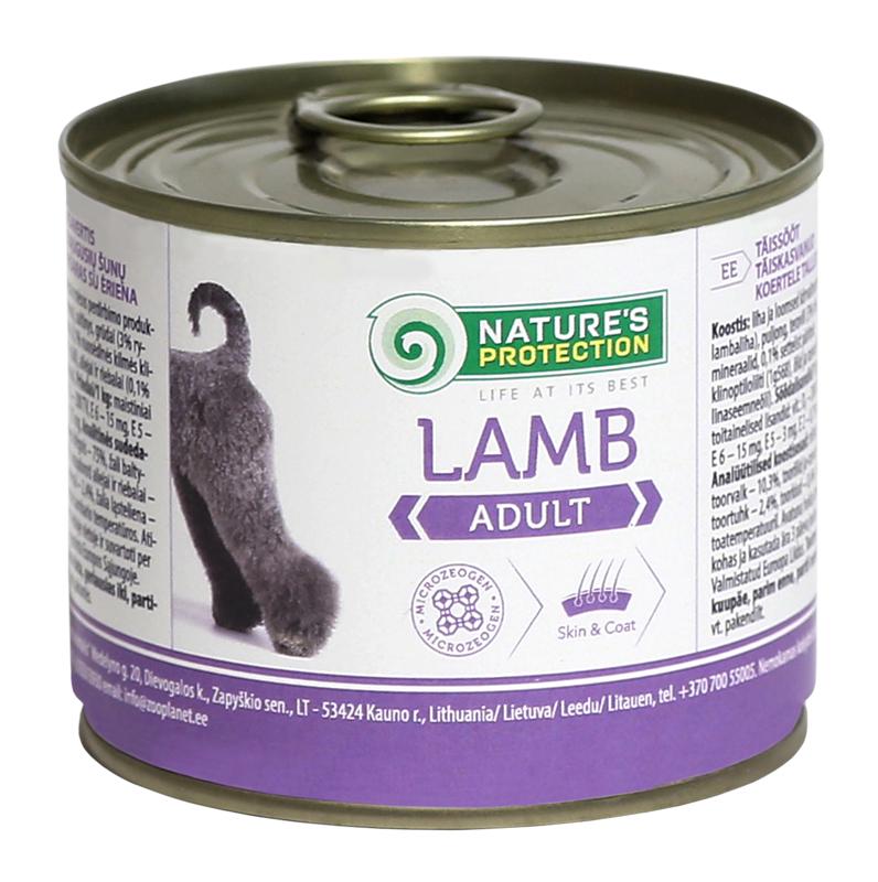 Корм консервований для дорослих собак Nature's Protection Lamb для собак з чутливим травленням з м'ясом ягняти 200 г (38576)