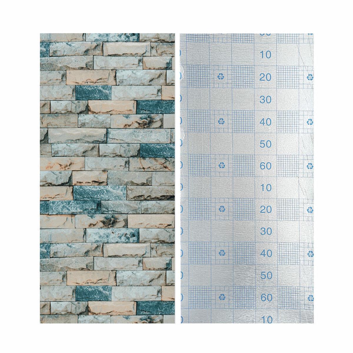 Обои самоклеящиеся катеринославский кирпич D 2800x500x2 мм Бирюзовый (SW-00001943) - фото 4