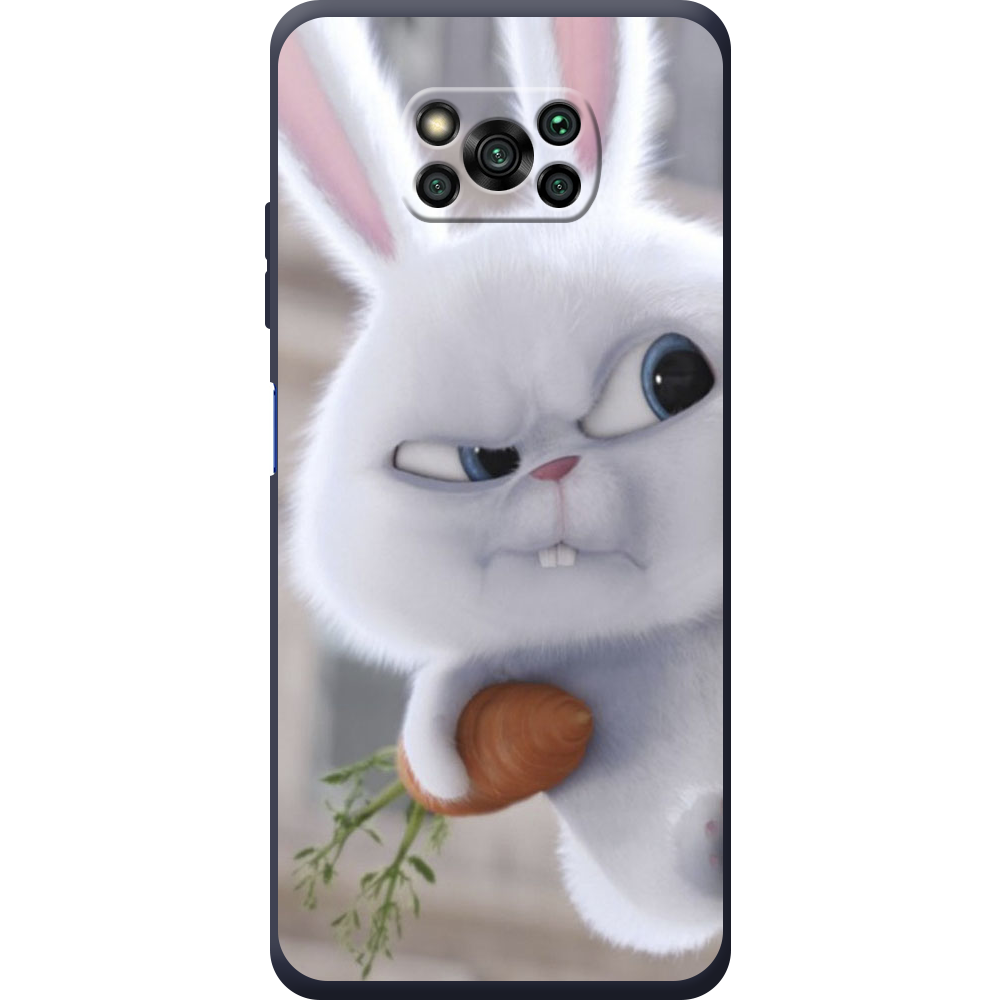 Чехол BoxFace Poco X3 Rabbit Snowball Синий силикон (41288-up1116-44162)