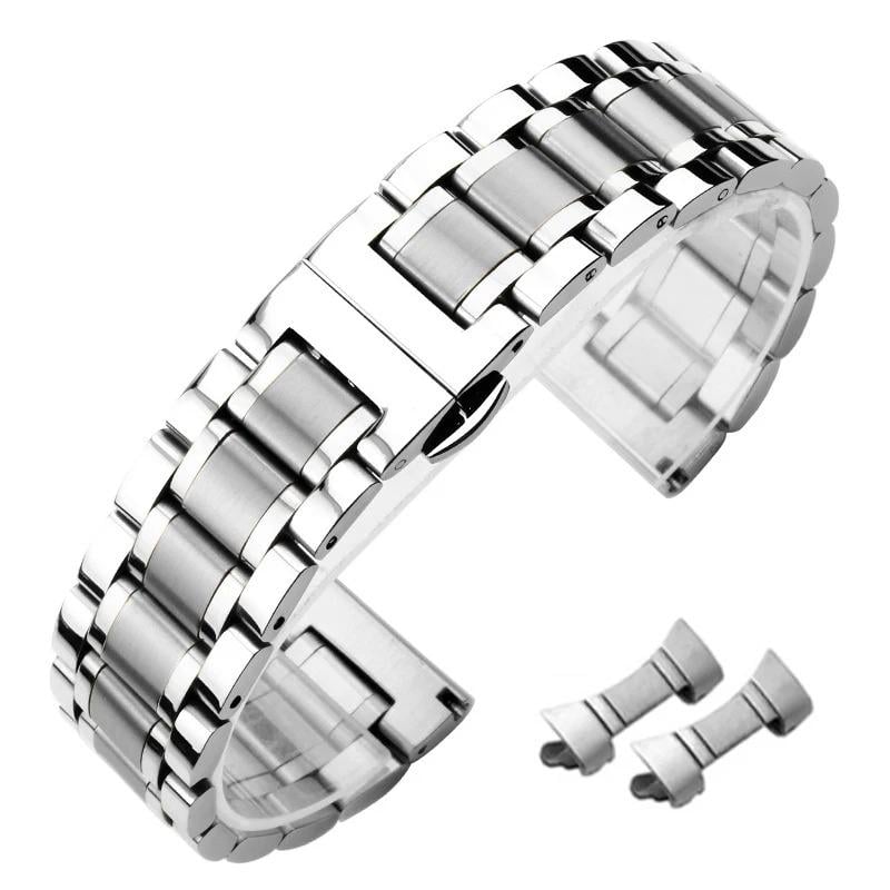 Браслет стальной 316L для классических и смарт-часов 22 мм. Серебристый (IBW926S)