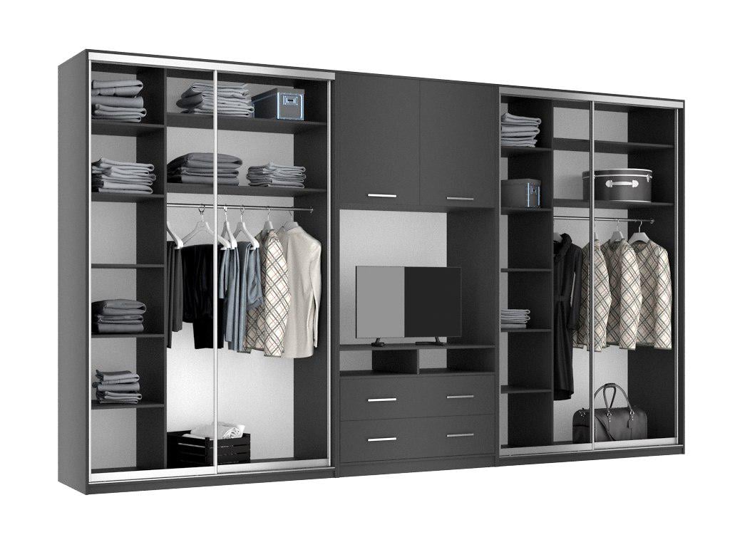 Шкаф-купе Mebel Star ECO Max TV 417х60х240 см Антрацитовый (24111603)