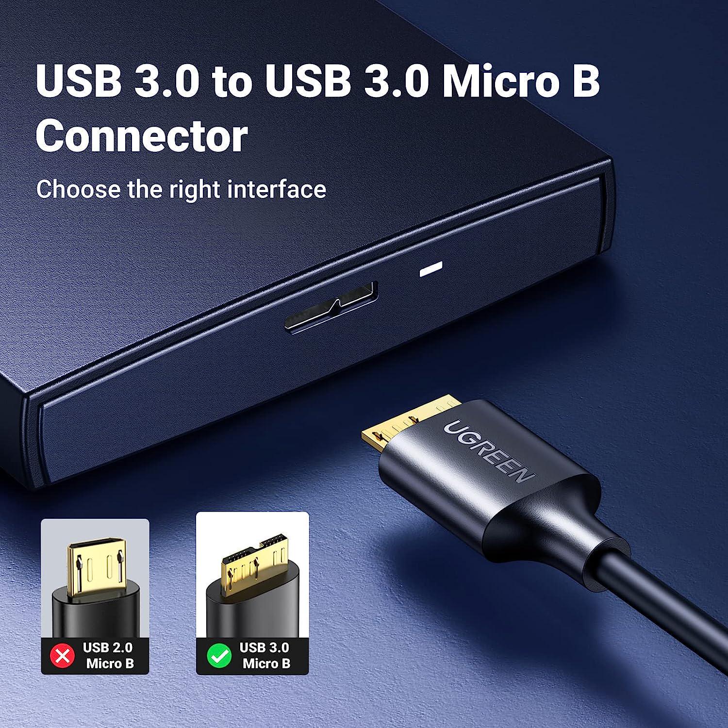 Кабель для жестких дисков UGREEN USB 3.0-Micro USB Type-B 5 Гбит/с USB 3.0 A на Micro-B 1 м Черный (10841) - фото 14