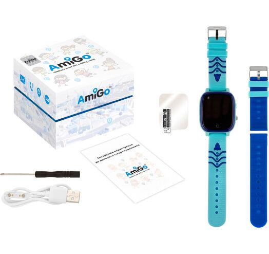 Смарт-часы детские водонепроницаемые AmiGo GO005 4G WIFI Thermometer Blue - фото 5