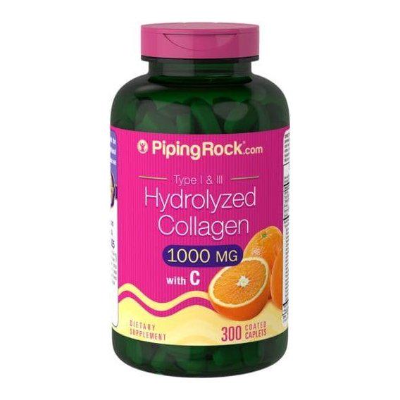 Коллаген гидролизованный тип I и III Piping Rock Hydrolyzed Collagen 1000 mg Type I & III 300 Coated Caplets