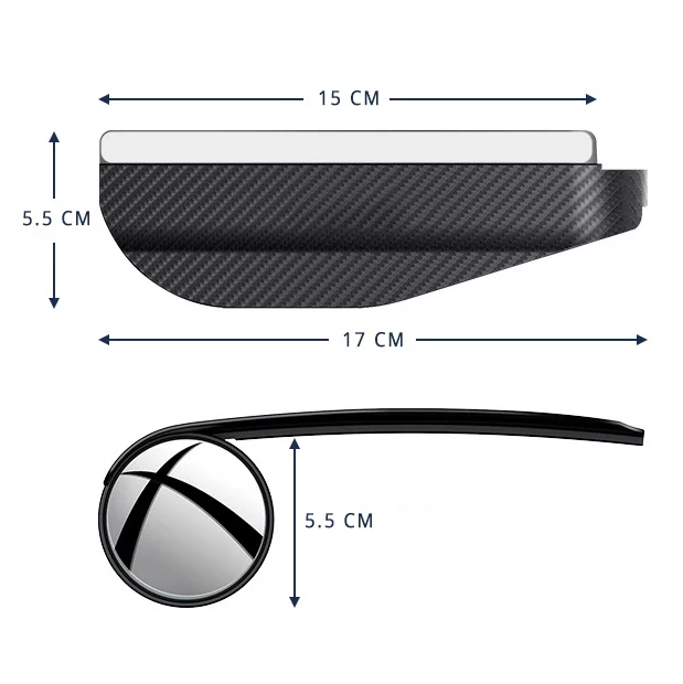 Декоративные накладки на автомобильные зеркала 17 см 2 шт. Черный (Y01328) - фото 2