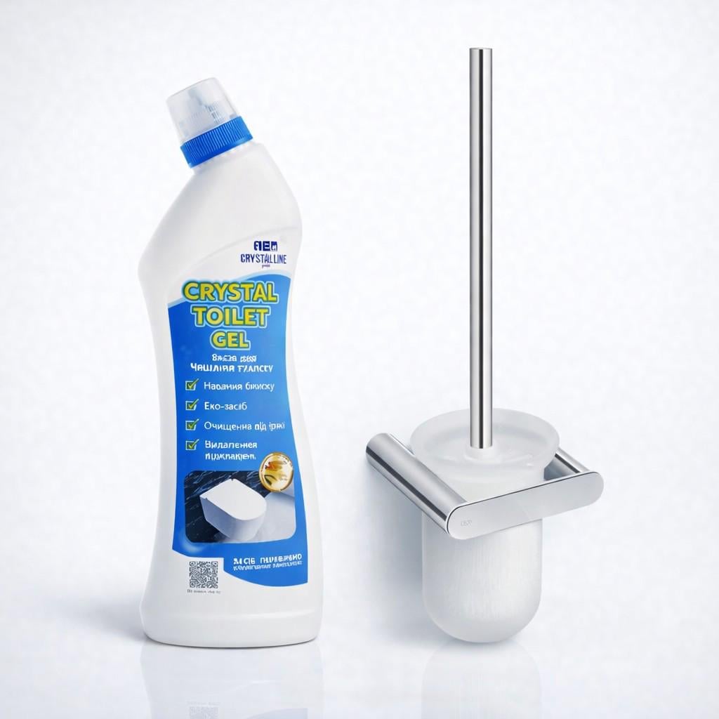 Бокс для унитаза CRYSTAL TOILET 750 мл/ершик Qtap Stetka 2103C 2в1 настенный набор для санузла