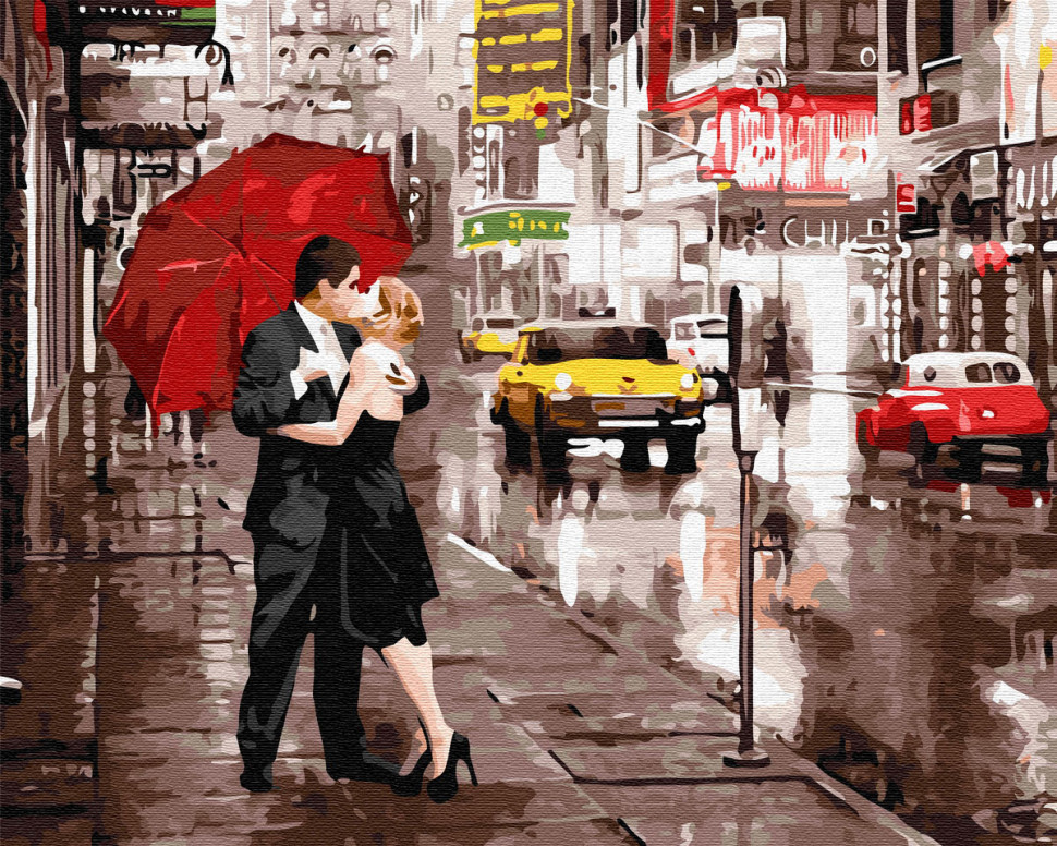 Картина по номерам Brushme Поцелуй под зонтом (GX5003)