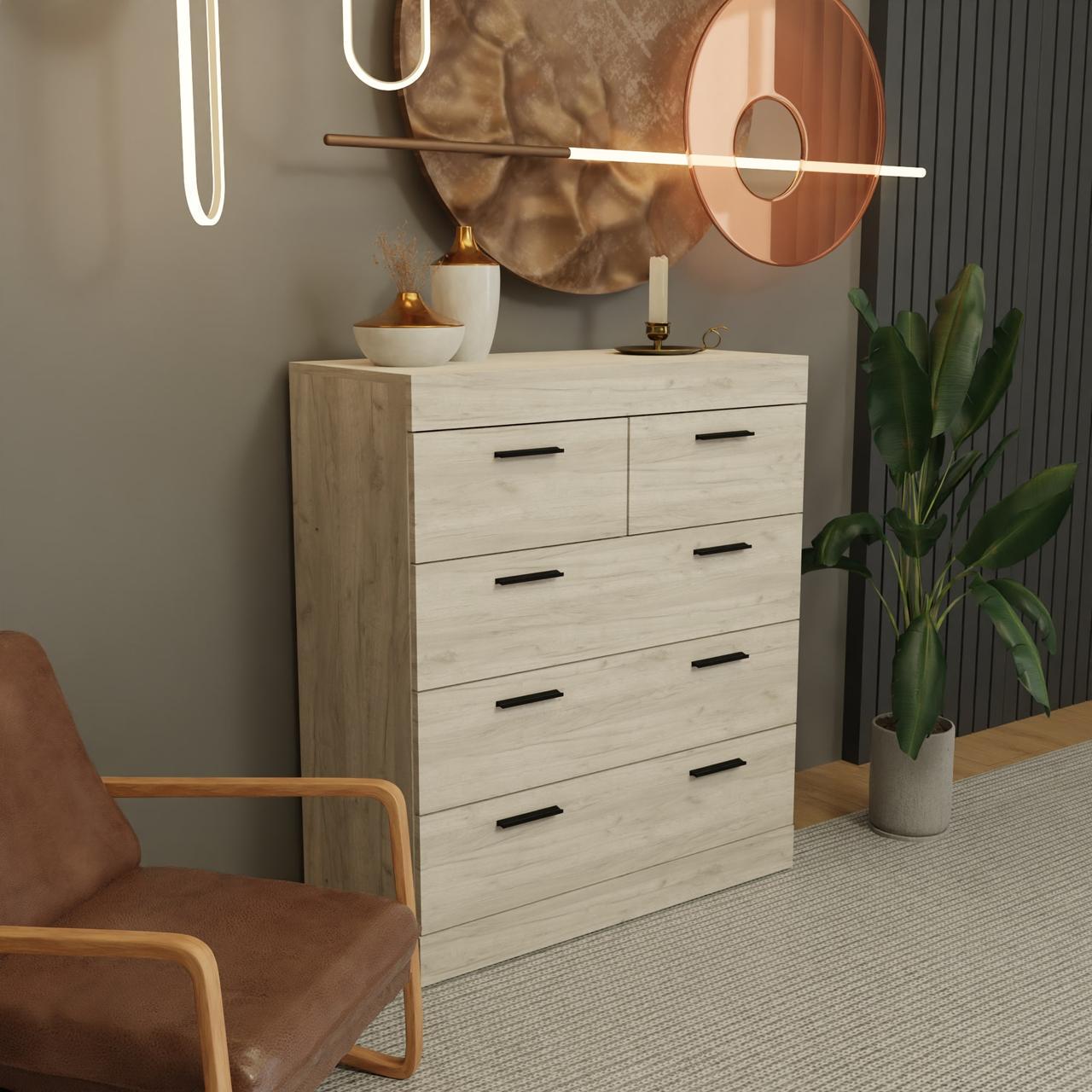 Комод для вещей Эверест Соната-3 5 ящиков Крафт белый (е-20353)