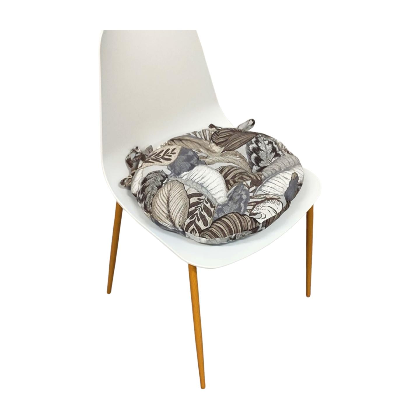 Подушка для стула eGarden NASTIA GRIS круглая холофайбер с завязками 40х8 см (5660)