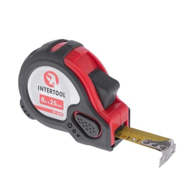 Рулетка Intertool з фіксатором 8 м x 25 мм (MT-0608)