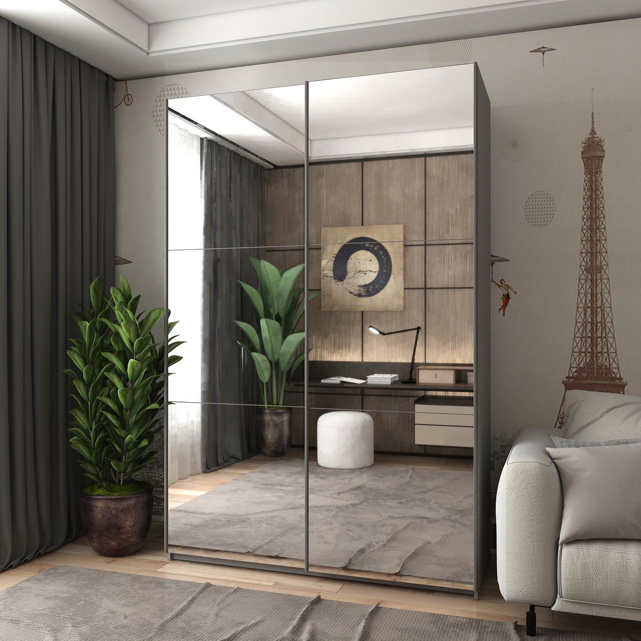 Шкаф-купе двухдверный Doros G-Caiser 160х60х240 см Графитовый/2 Зеркала (DRS-011028)