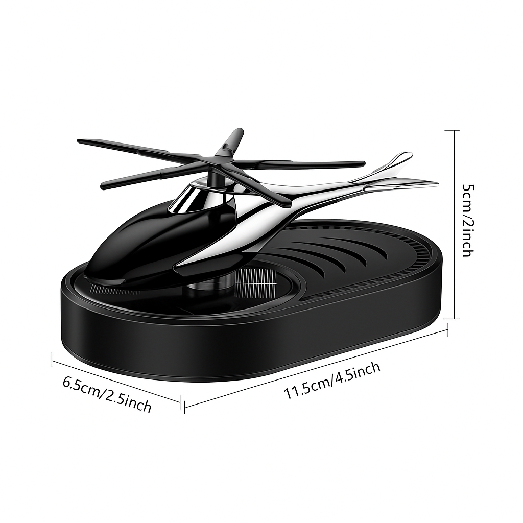 Ароматизатор-дифузор для авто Вертоліт на сонячній батареї Чорний (2662274976) - фото 2