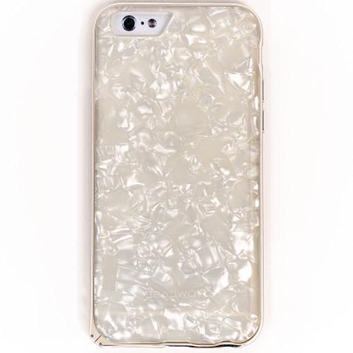 Чехол накладка WOW Case Marble for iPhone 6/6S, White/Gold Frame
