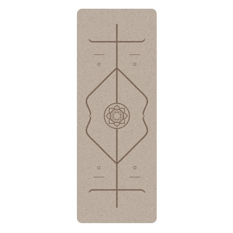 Килимок для йоги каучуковий Lita Pro PU/coconut Marking Yoga mat 183х68х0,5 см Бежевий (40-02-2)