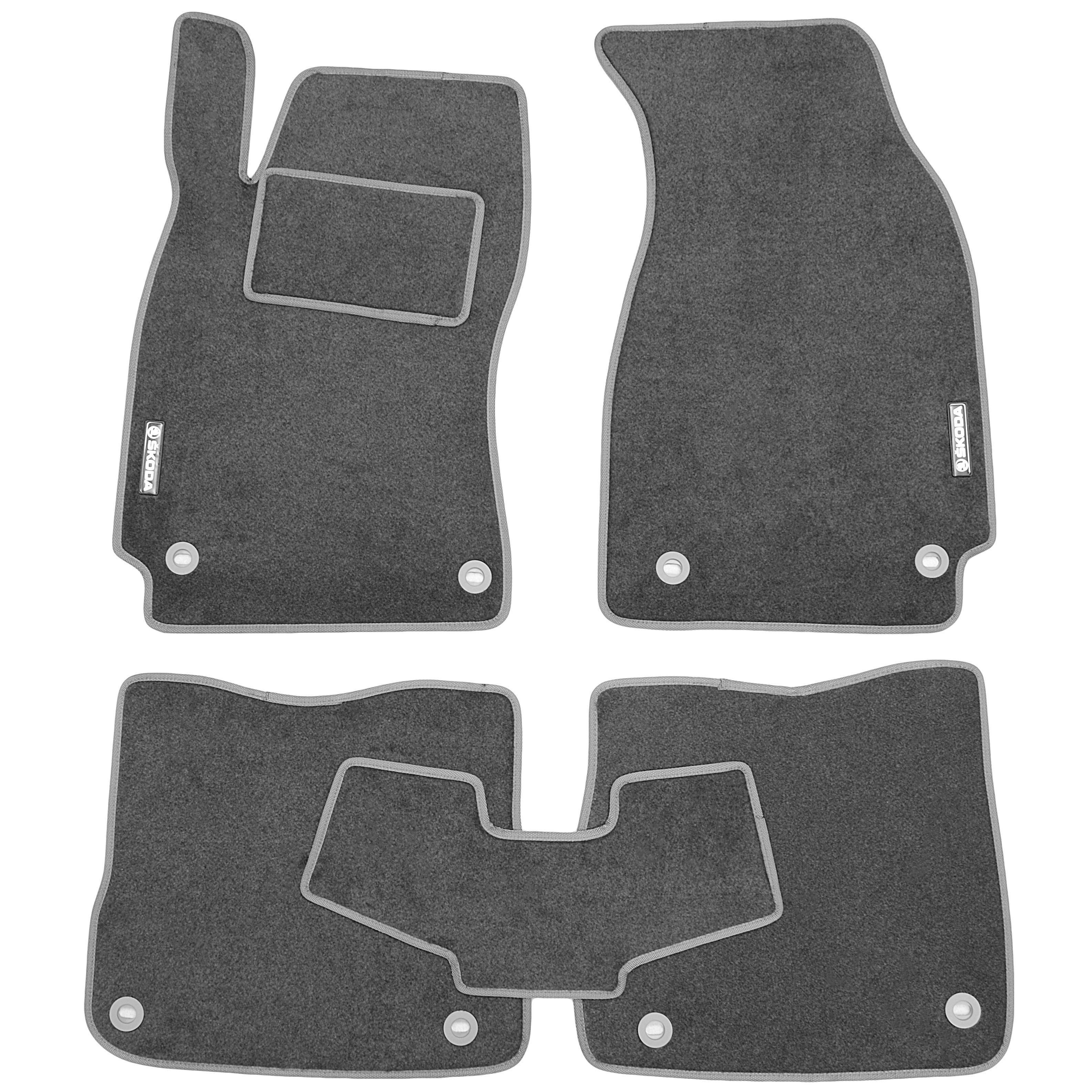 Коврики в салон для Skoda Superb '02-08 текстильные Стандарт Серый