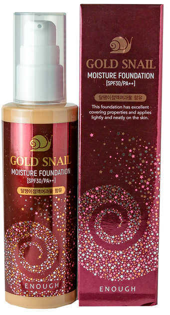 Тональний крем Enough Gold Snail Moisture Foundation SPF30 із муцином равлика №21