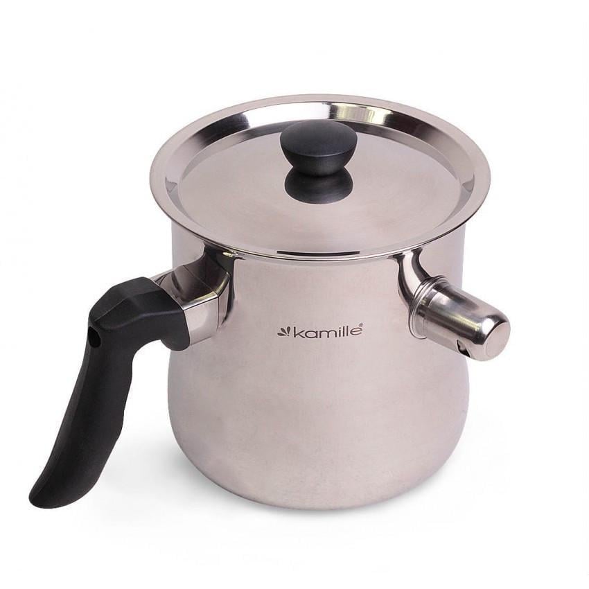 Молоковарка Kamille 5840 зі свистком і сталевою кришкою 1 л (1088406979)