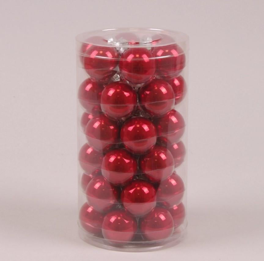 Шарики стеклянные 3,8 см 36 шт. Красный (44505)