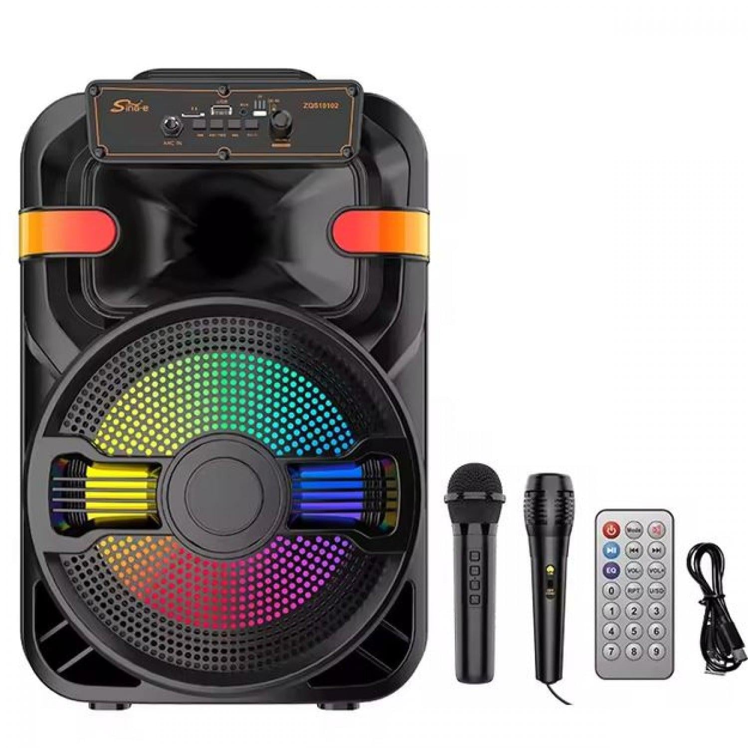 Портативная караоке-колонка Sing-E ZQS10102 Bluetooth с двумя микрофонами 49 см Черный (PH01365)