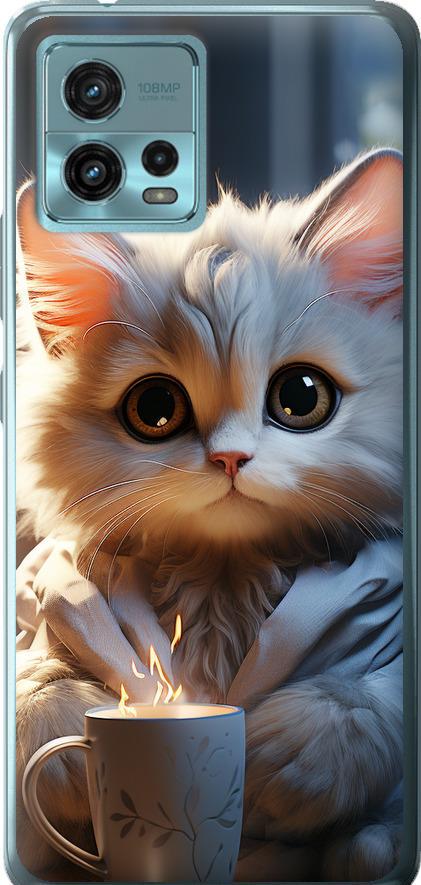 Чехол на Motorola G72 White cat (5646u-2859-42517)