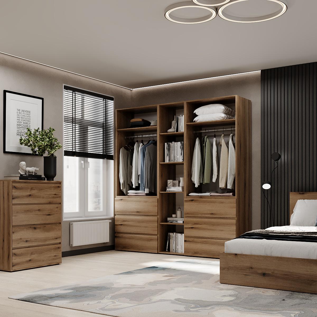 Шафа розпашна комбінована ART IN HEAD №6 Light 2000x500x2200 мм Дуб Евок прибережний (GALTK0610000000) - фото 4