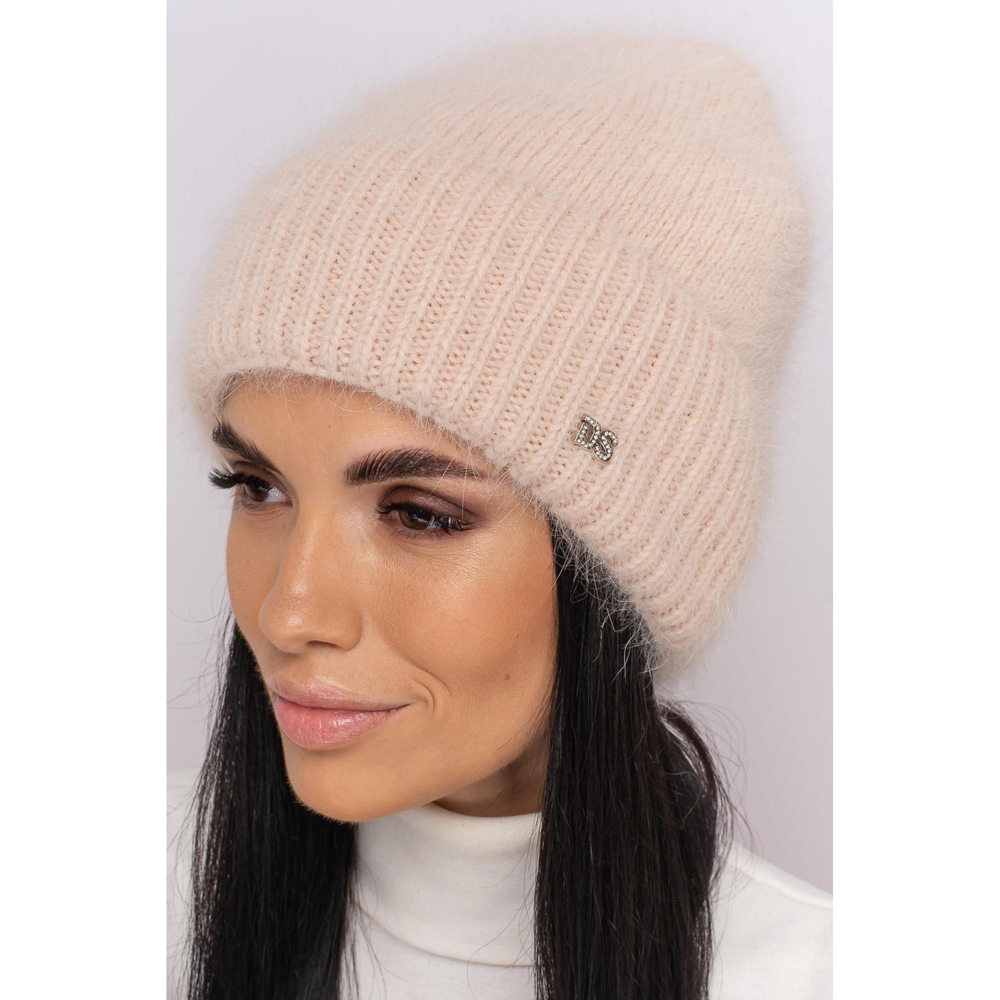 Шапка ангоровая женская Leks Медея one size Бежевый - фото 1