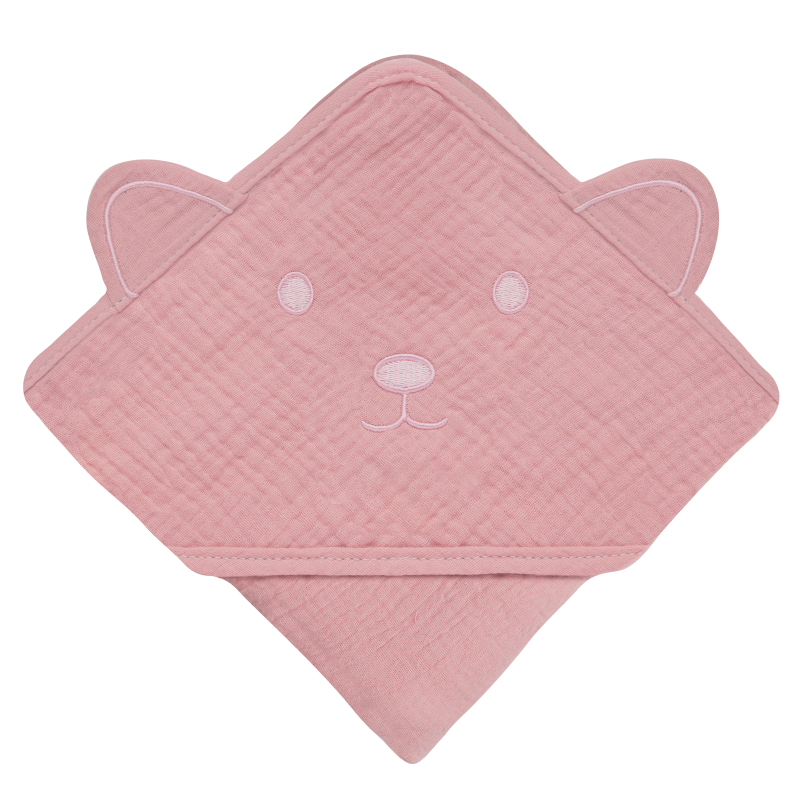 Рушник Lionelo Muslin Hooded Towel Baby Pink - фото 2