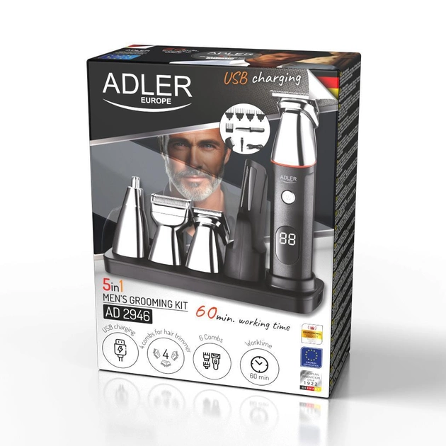 Мультитриммер Adler AD 2946 5W з набором для догляду за волоссям - фото 7