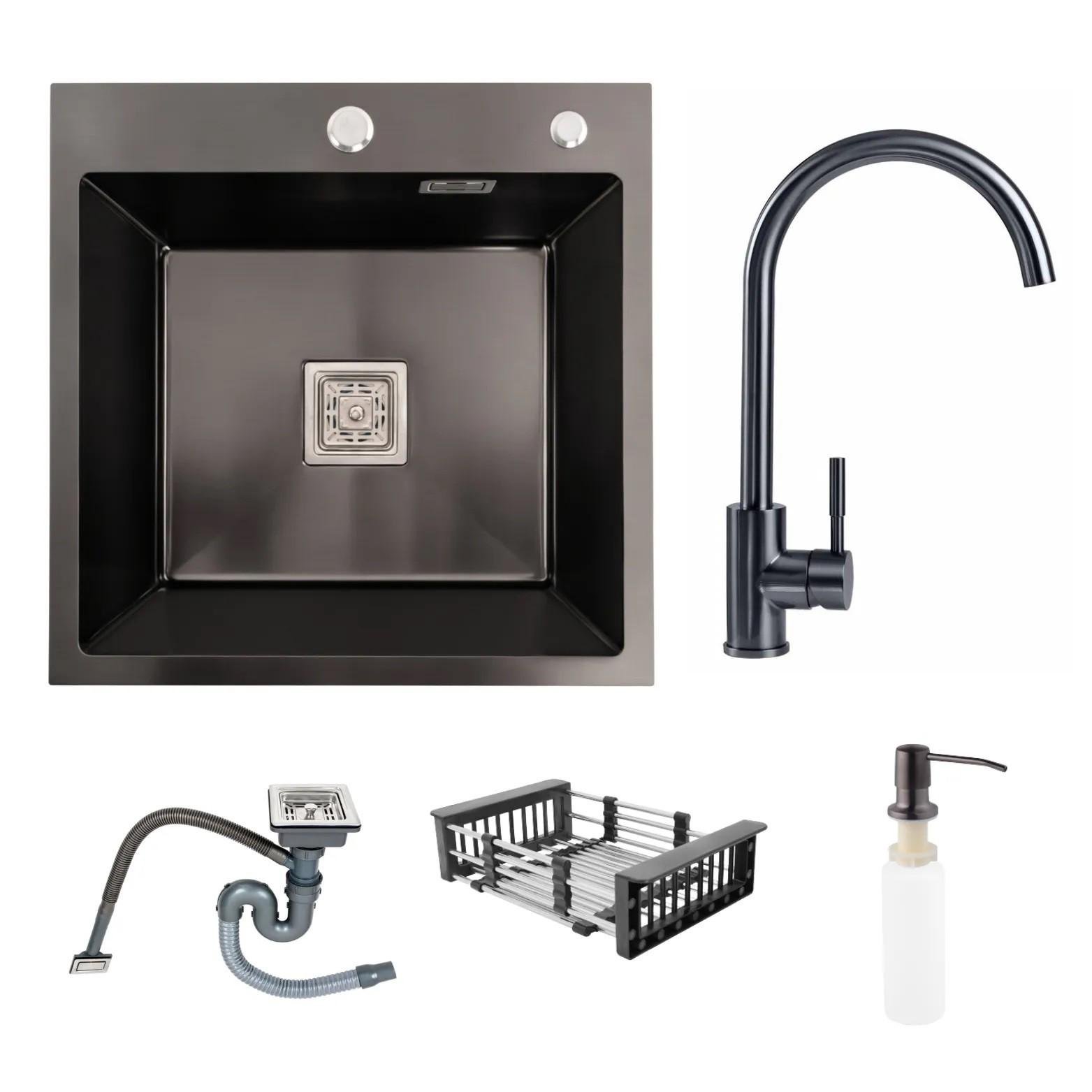 Мойка кухонная Platinum 5050 PVD/кран для кухни Kroner-SCH035PVD