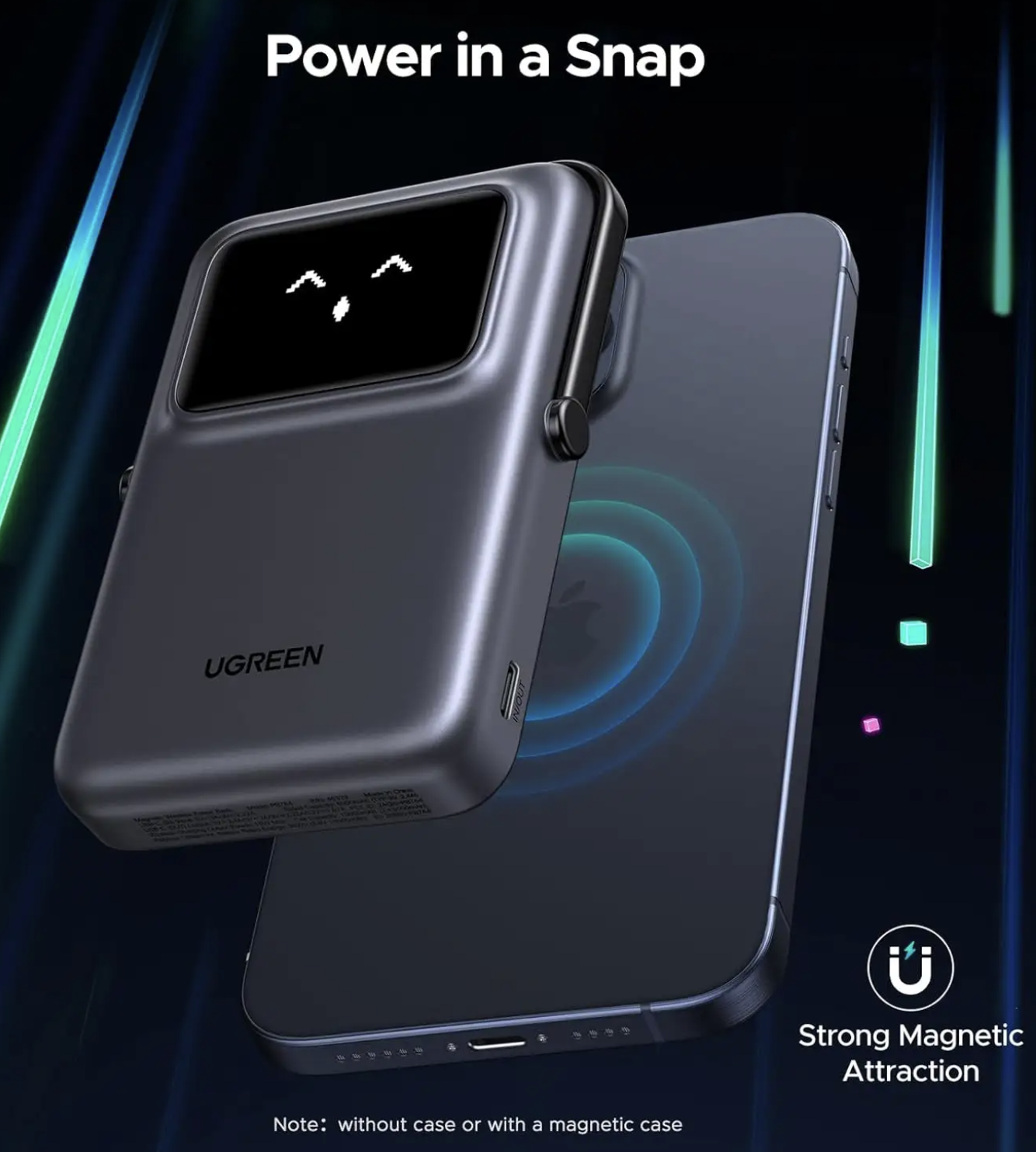 Повербанк UGREEN Uno 10000 mAh 20W Magsafe TFT Display для iPhone - фото 3 Повербанк UGREEN Uno 10000 mAh 20W Magsafe TFT Display для iPhone - фото 3