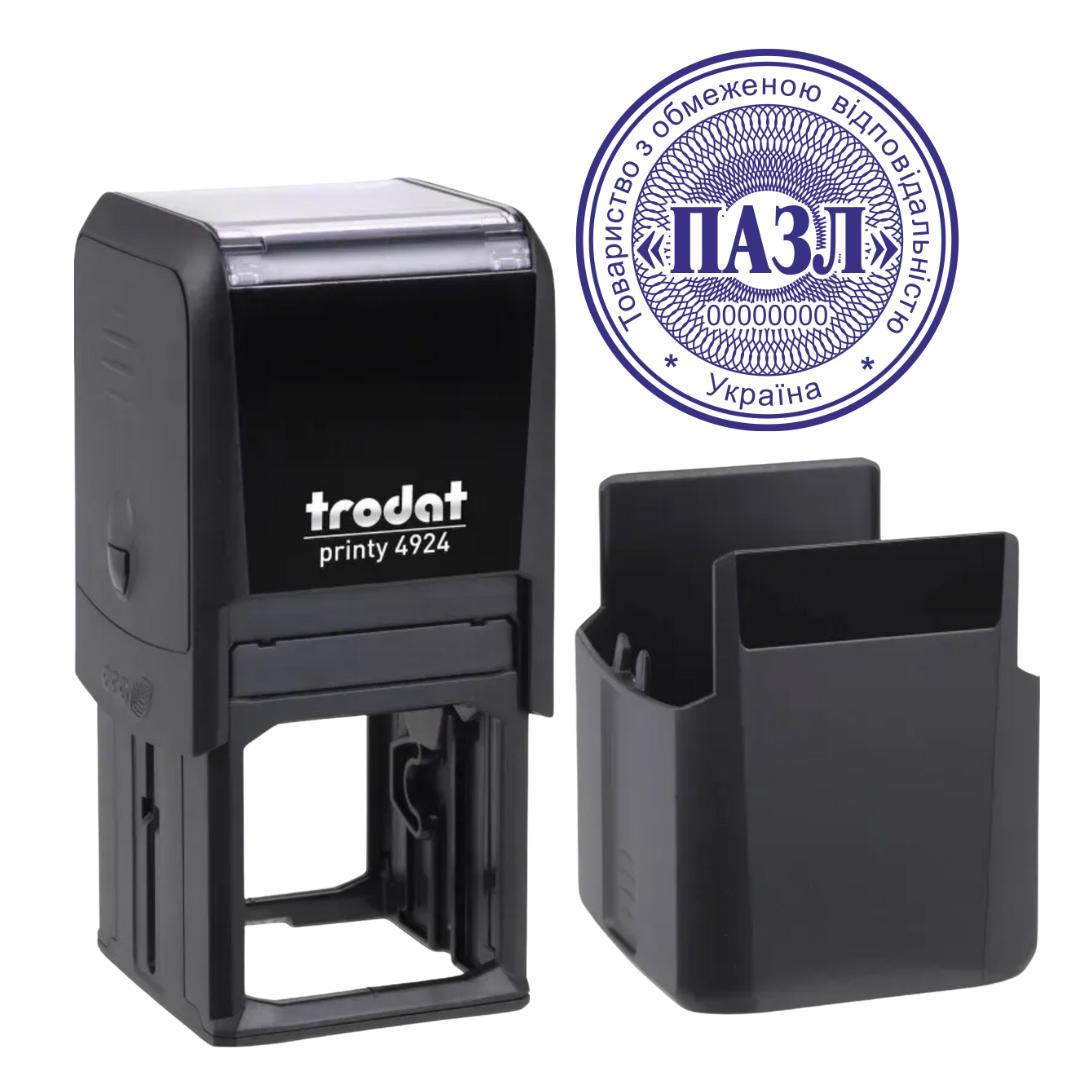 Печатка ТОВ на автоматичному оснащенні Trodat 4924 d 40 мм з ковпачком Чорний (ТОВ19/4924/B)