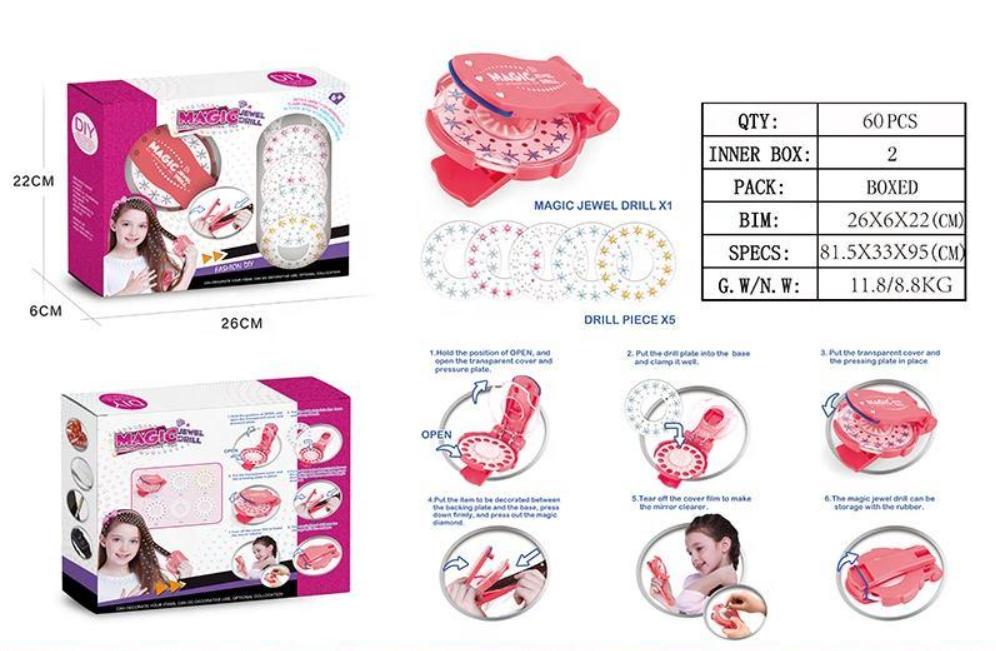Інтерактивний ігровий набір для створення зачісок дівчаткам Magic Jewel Drill Diy lay Set Toy Braider Kits Make Up Girl (19271201) - фото 3 Інтерактивний ігровий набір для створення зачісок дівчаткам Magic Jewel Drill Diy lay Set Toy Braider Kits Make Up Girl (19271201) - фото 3